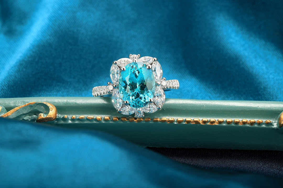 Sterling Silver Lab-Grown Paraiba Ring A – JR209Y