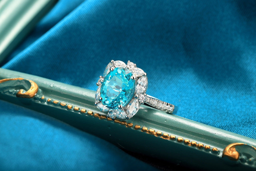 Sterling Silver Lab-Grown Paraiba Ring A – JR209Y