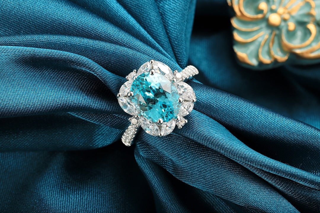Sterling Silver Lab-Grown Paraiba Ring A – JR209Y
