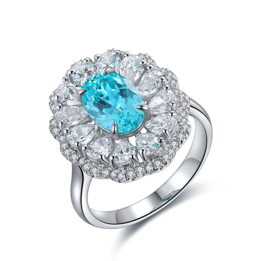 Sterling Silver Lab-Grown Paraiba Ring A – JR176Y