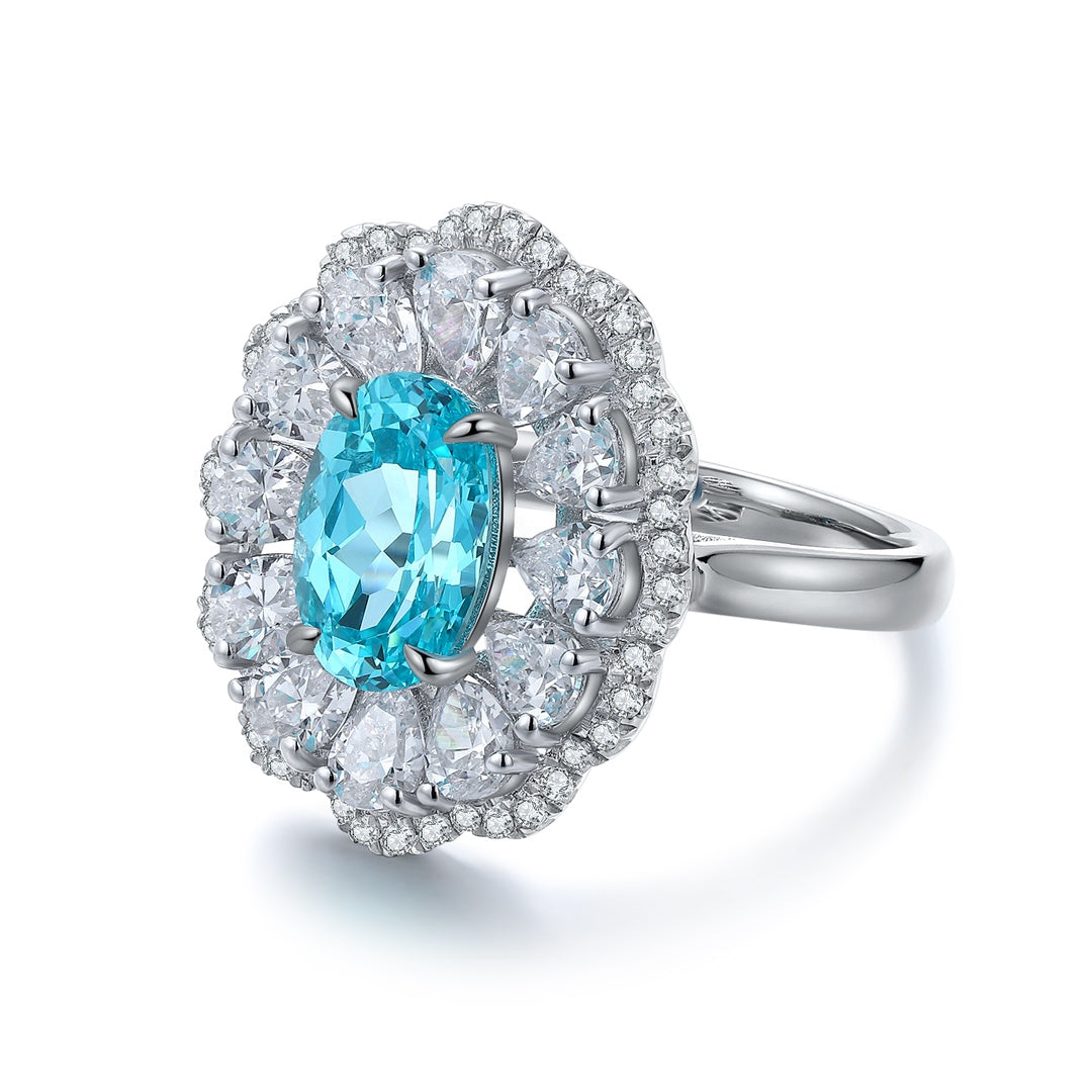 Sterling Silver Lab-Grown Paraiba Ring A – JR176Y