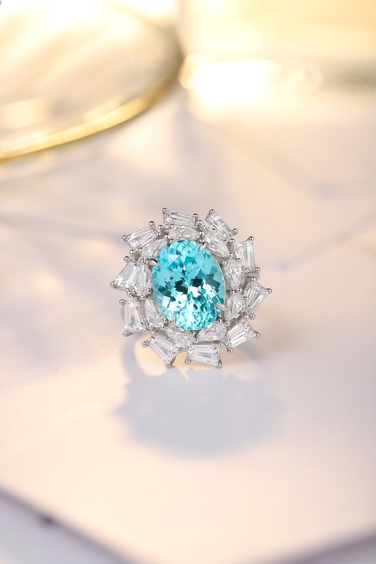 Sterling Silver Lab-Grown Paraiba Ring A – JR150Y