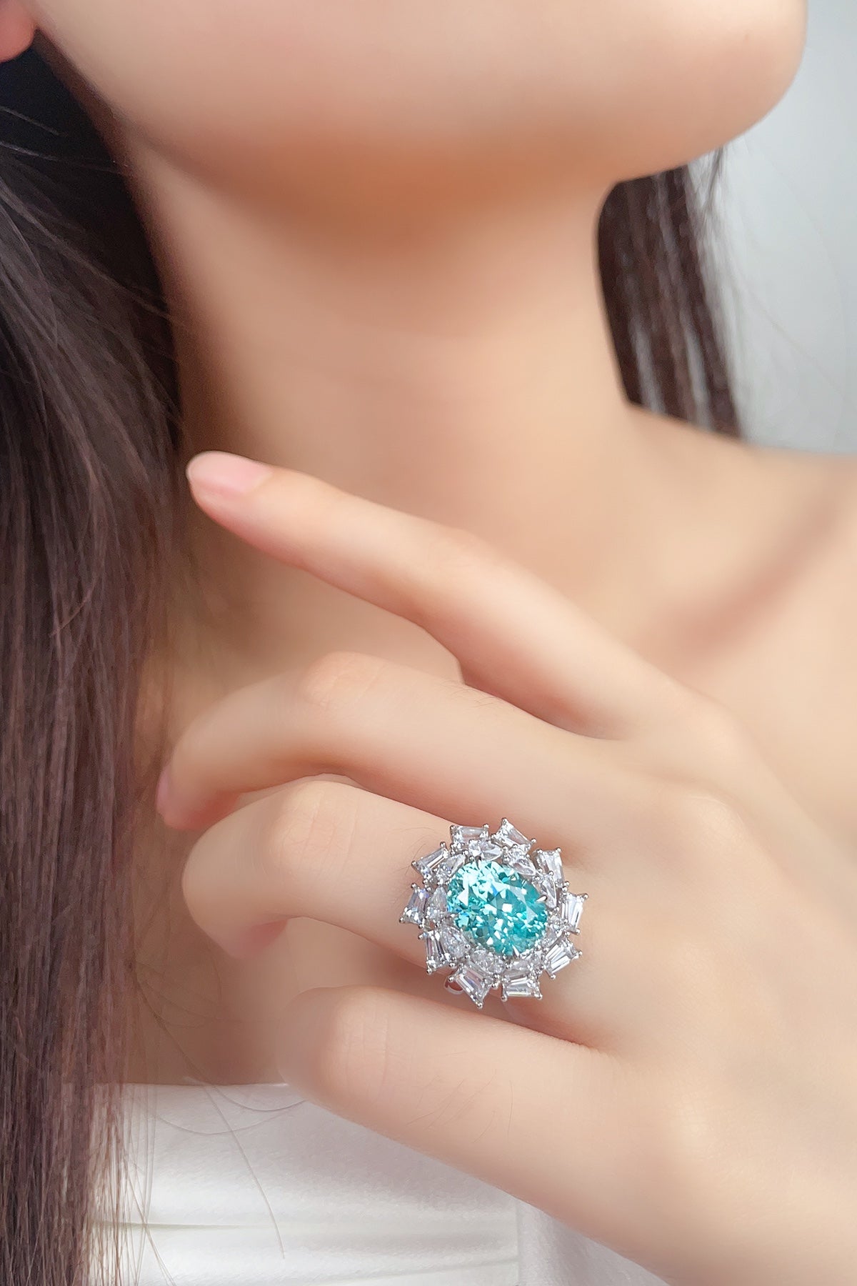 Sterling Silver Lab-Grown Paraiba Ring A – JR150Y