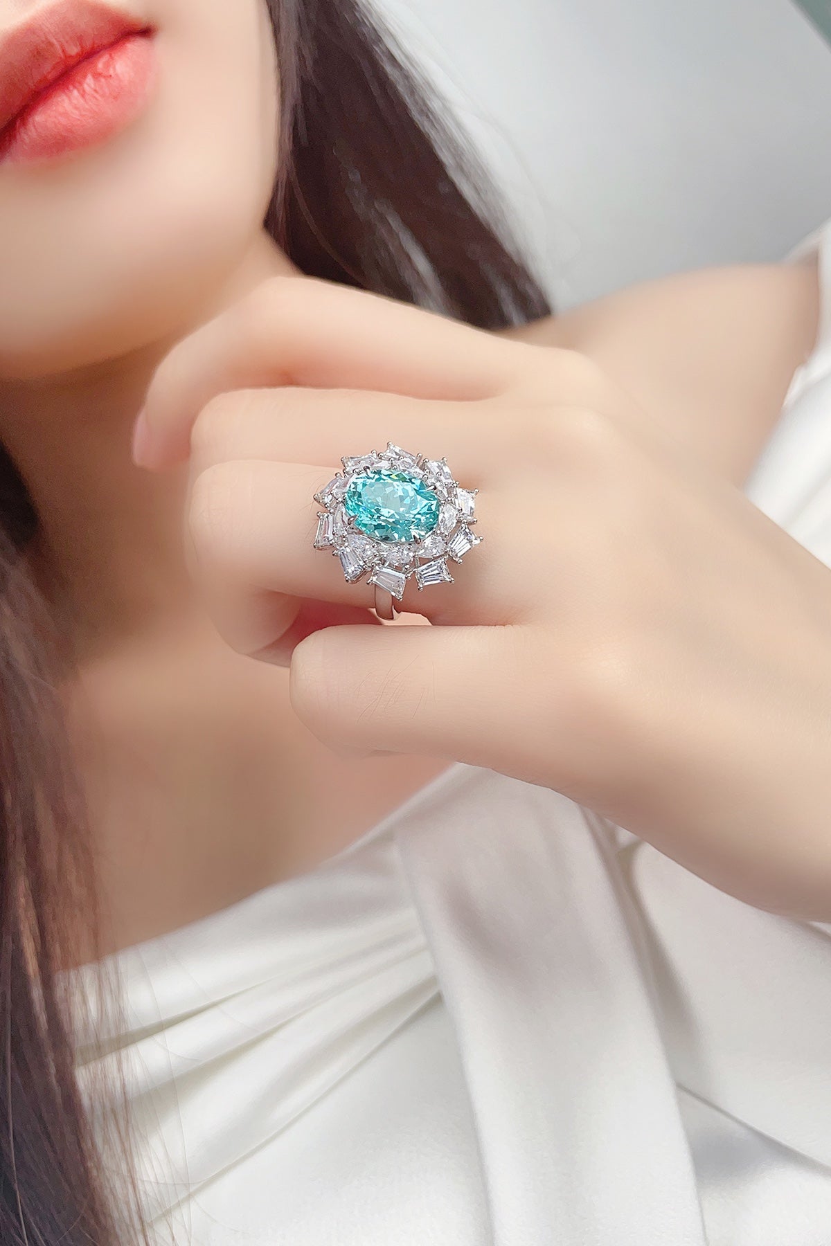 Sterling Silver Lab-Grown Paraiba Ring A – JR150Y