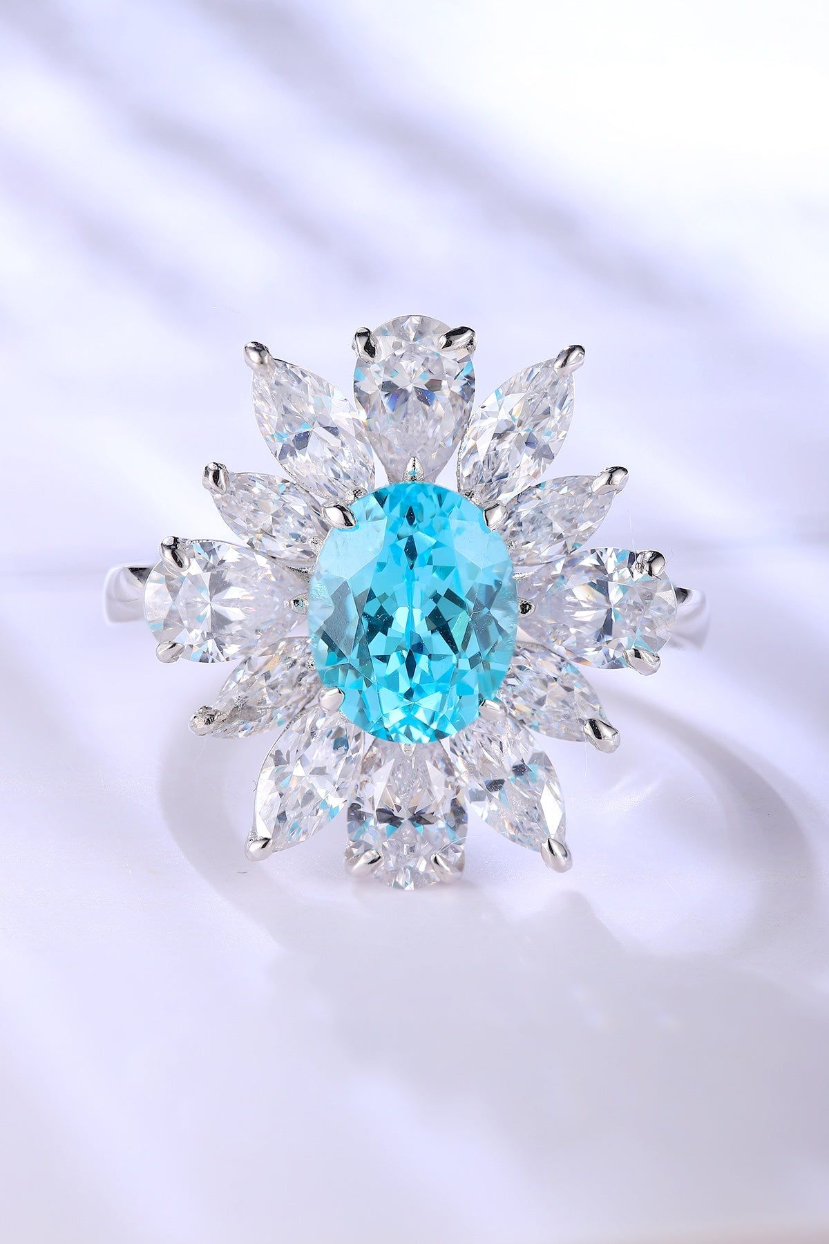 Sterling Silver Lab-Grown Paraiba Ring A – JR144Y