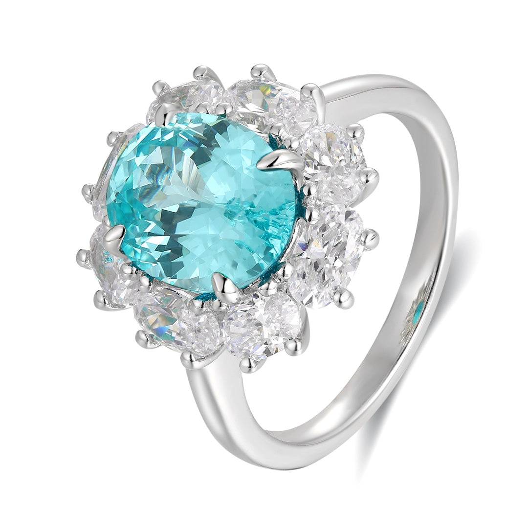 Sterling Silver Lab-Grown Paraiba Ring A – JR139Y