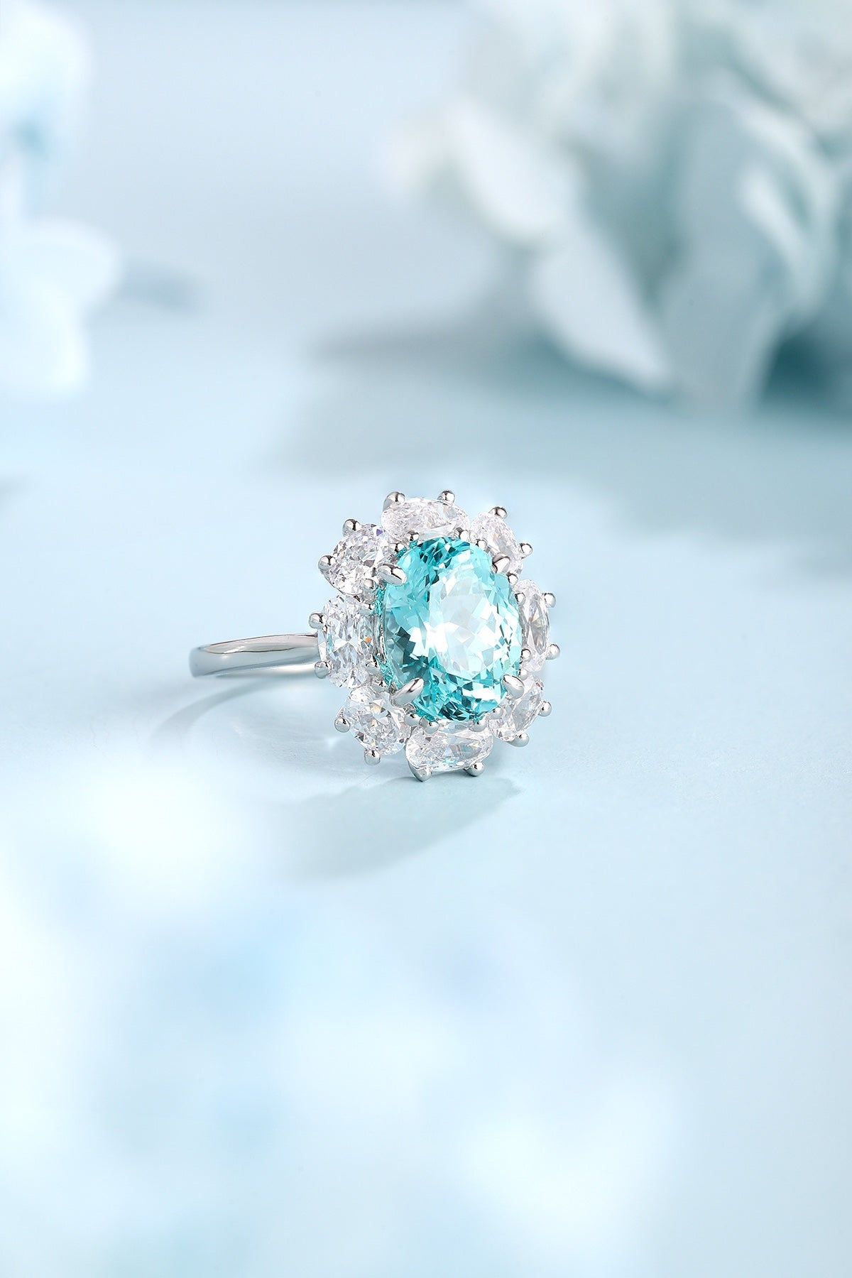 Sterling Silver Lab-Grown Paraiba Ring A – JR139Y