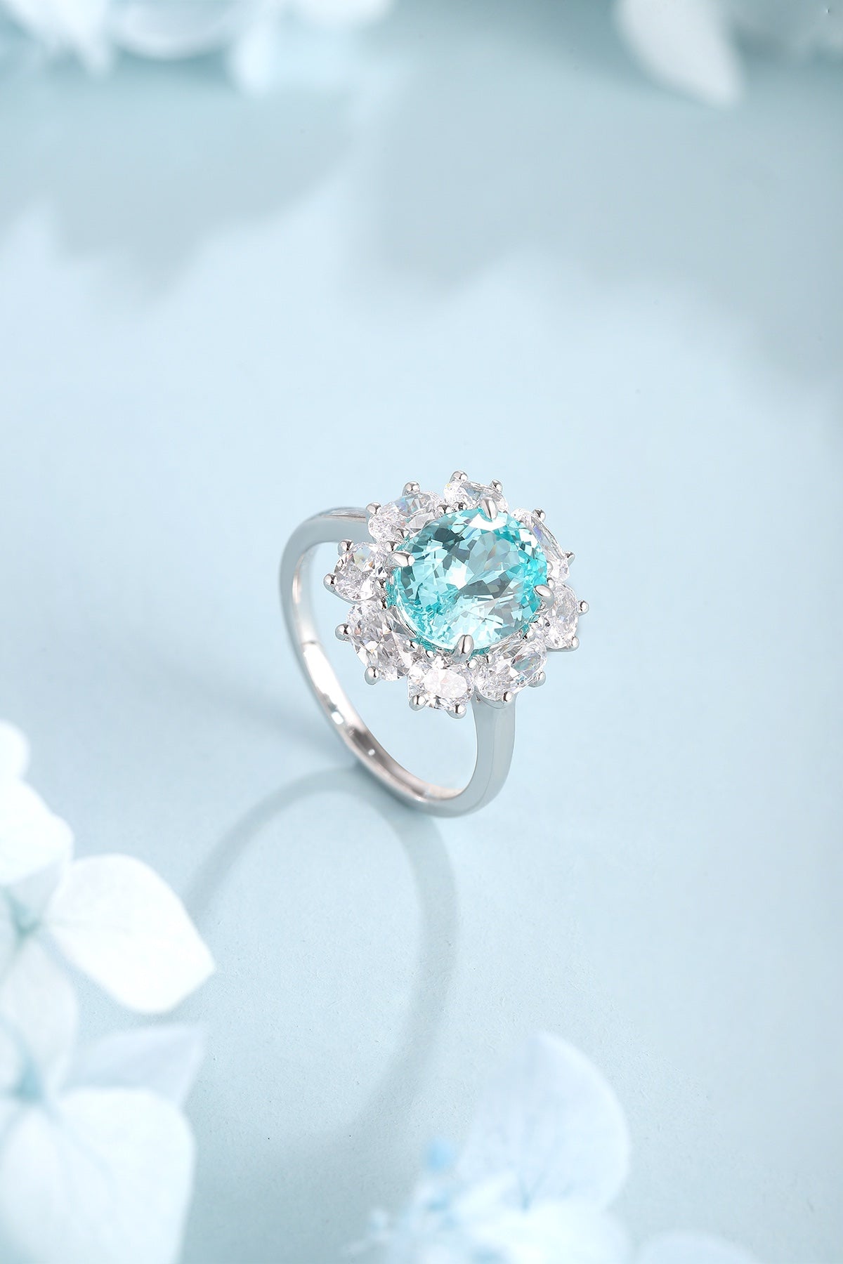 Sterling Silver Lab-Grown Paraiba Ring A – JR139Y
