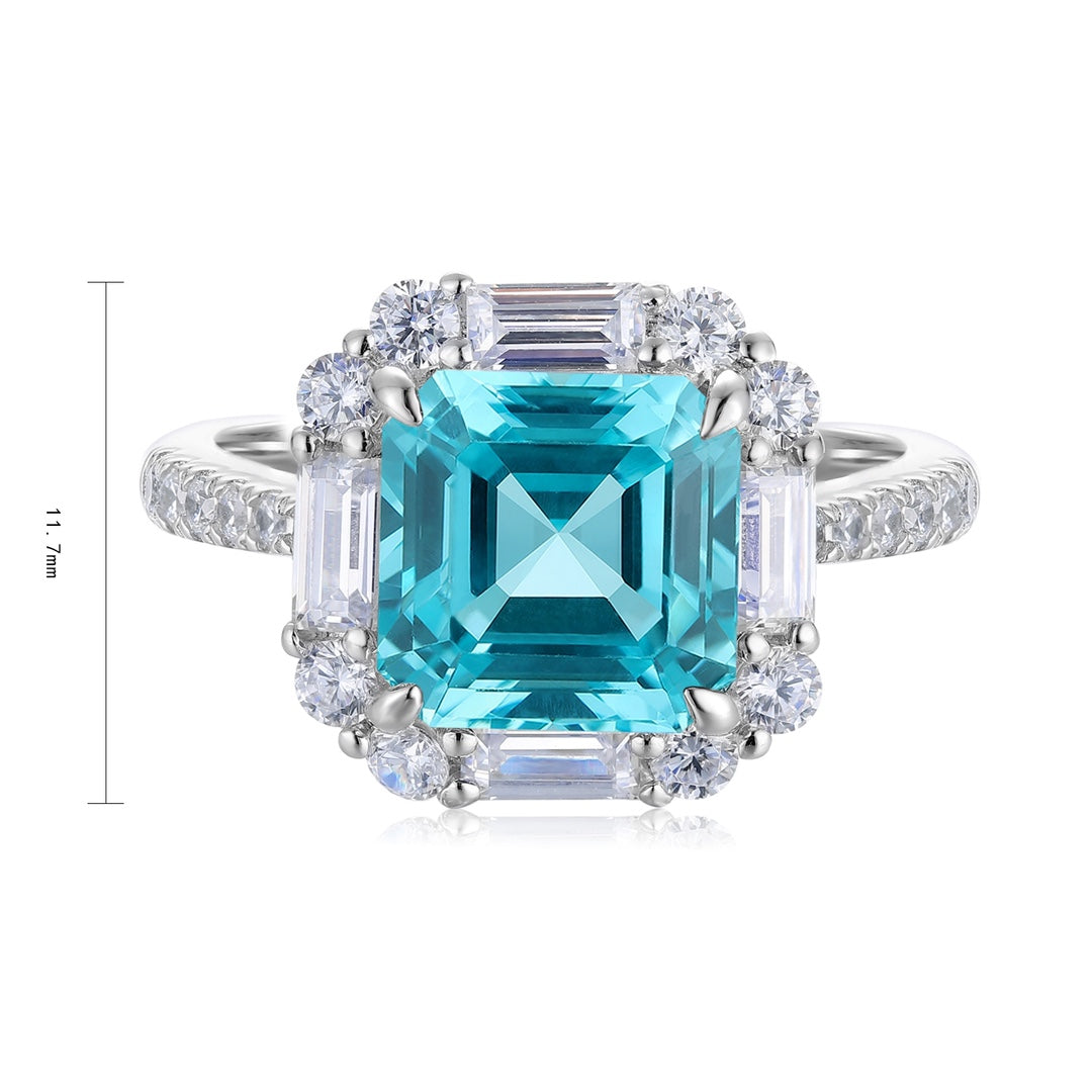Sterling Silver Lab-Grown Paraiba Ring A – JR116Y