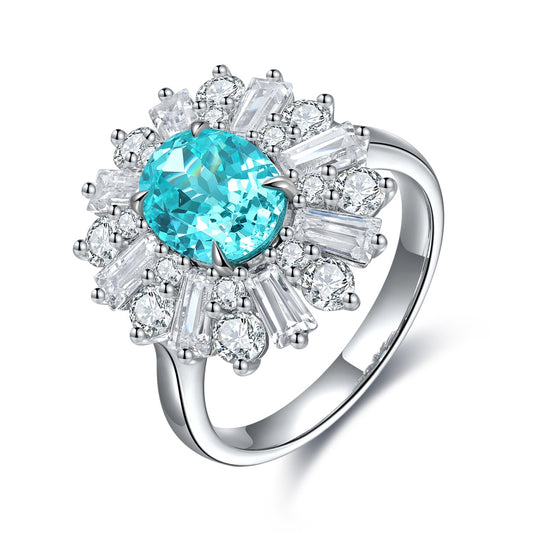Sterling Silver Lab-Grown Paraiba Ring A – JR106Y
