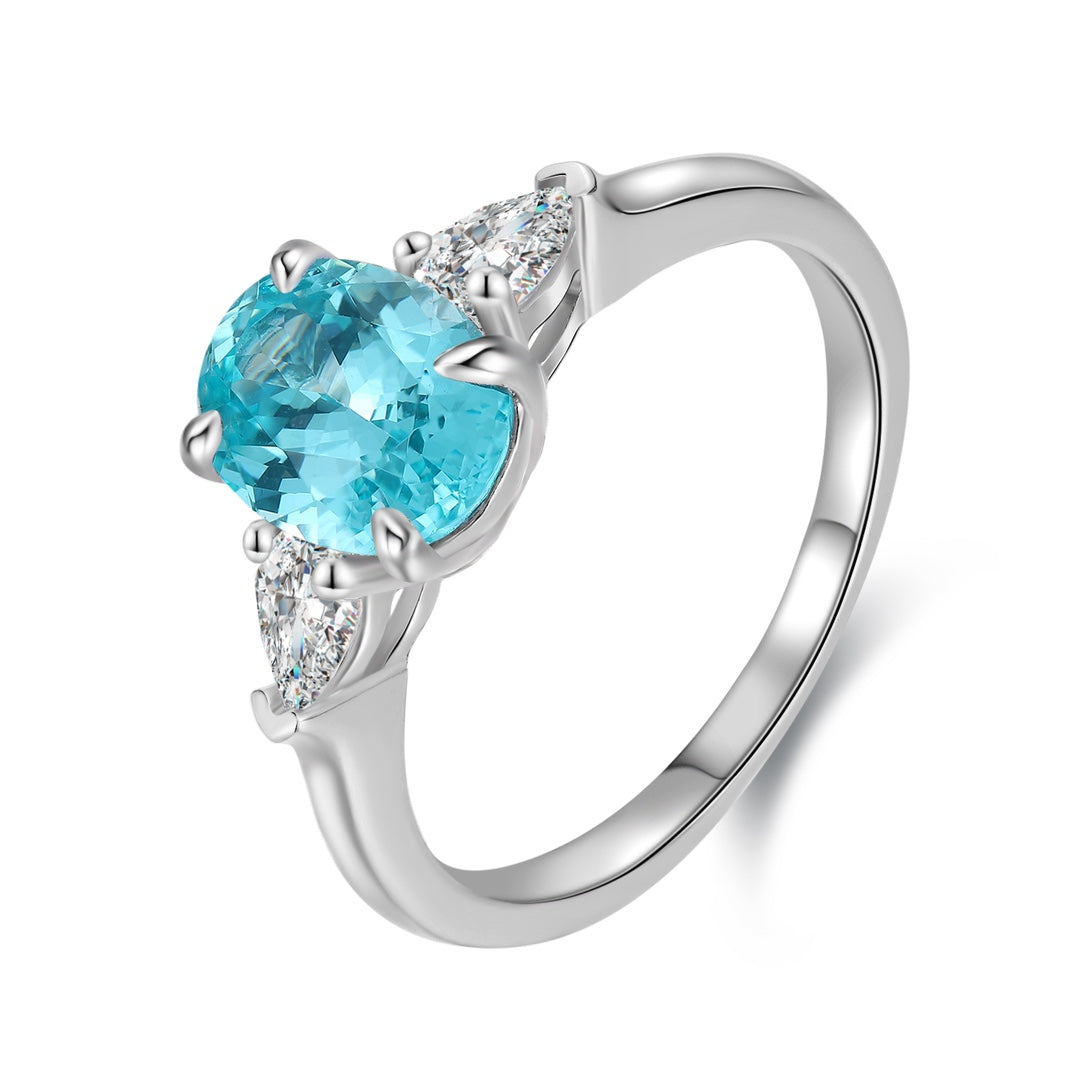 Sterling Silver Lab-Grown Paraiba Ring A – JR130Y