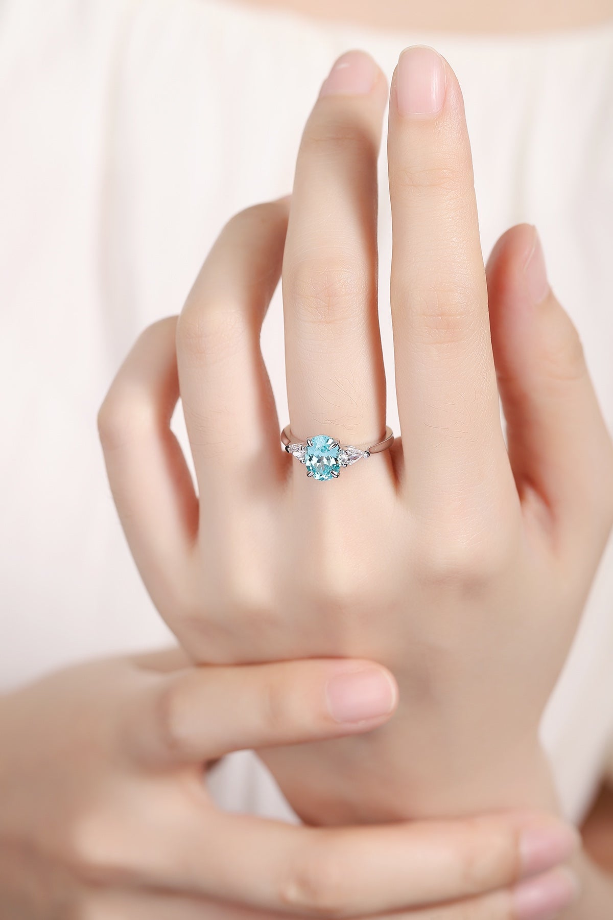 Sterling Silver Lab-Grown Paraiba Ring A – JR130Y