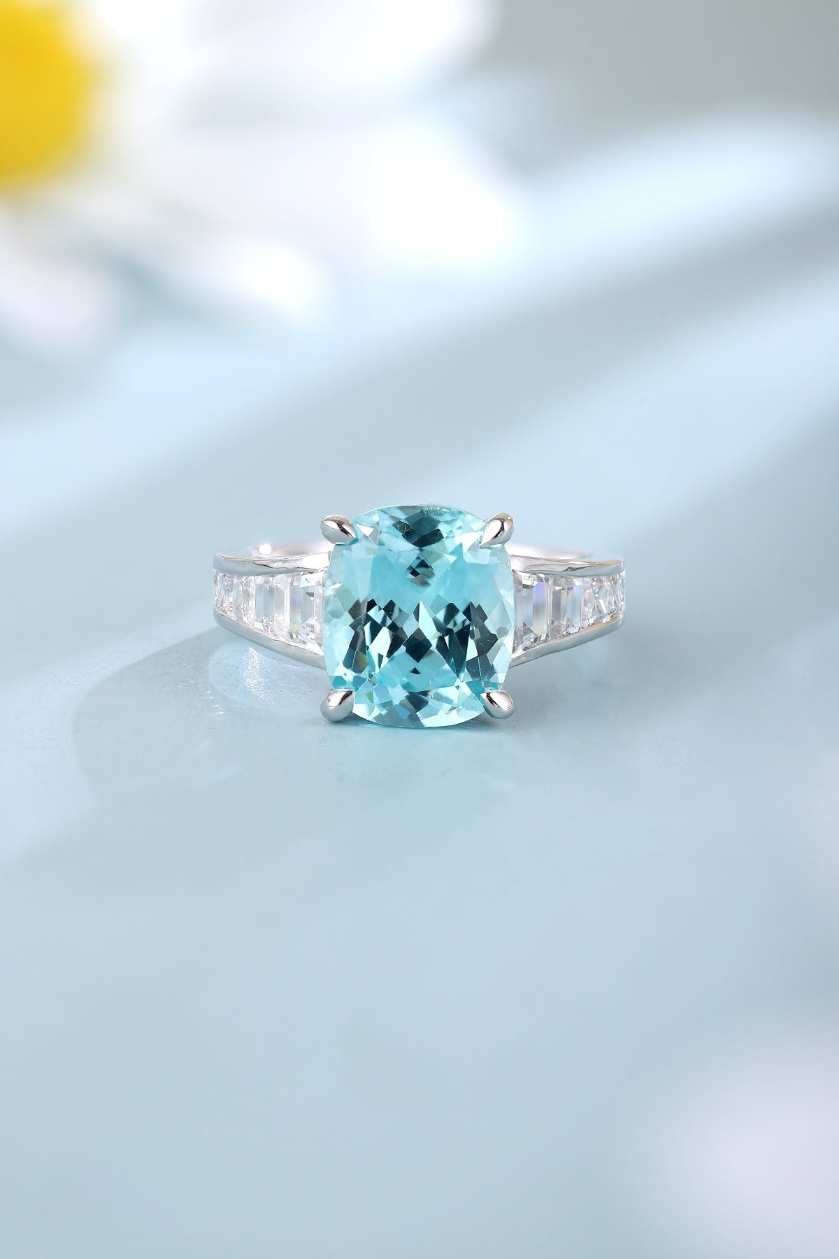 Sterling Silver Lab-Grown Paraiba Ring A – JR204Y