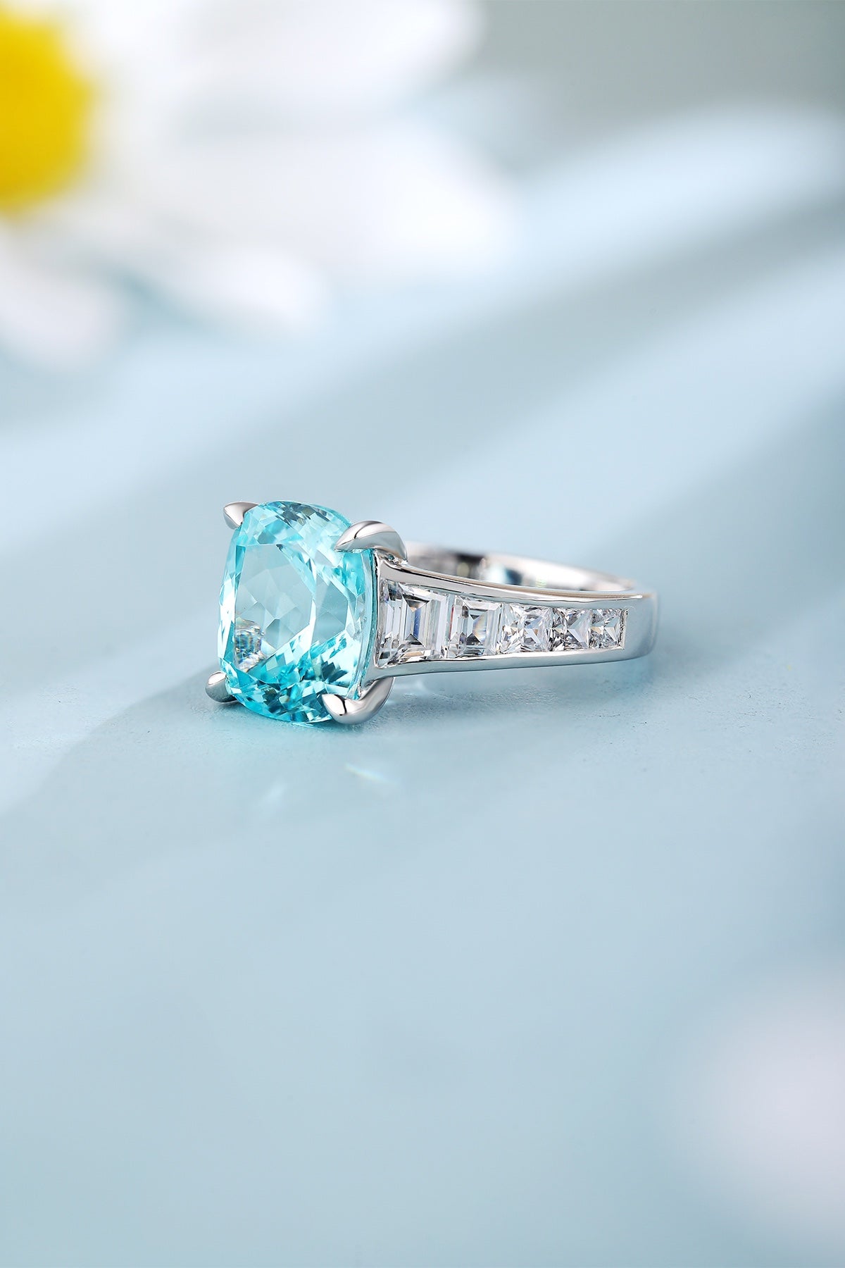Sterling Silver Lab-Grown Paraiba Ring A – JR204Y