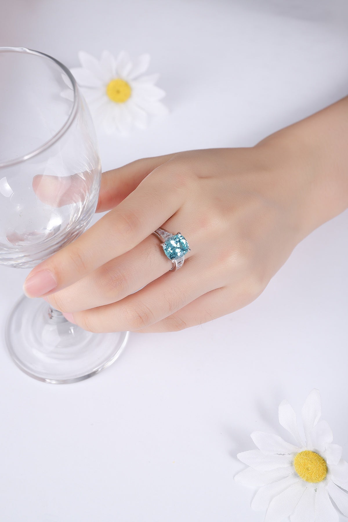 Sterling Silver Lab-Grown Paraiba Ring A – JR204Y