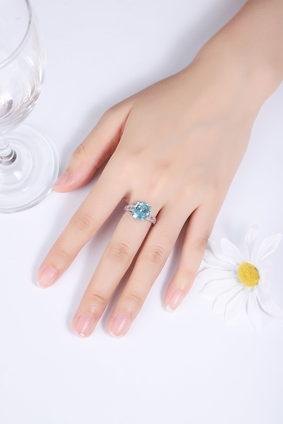 Sterling Silver Lab-Grown Paraiba Ring A – JR204Y