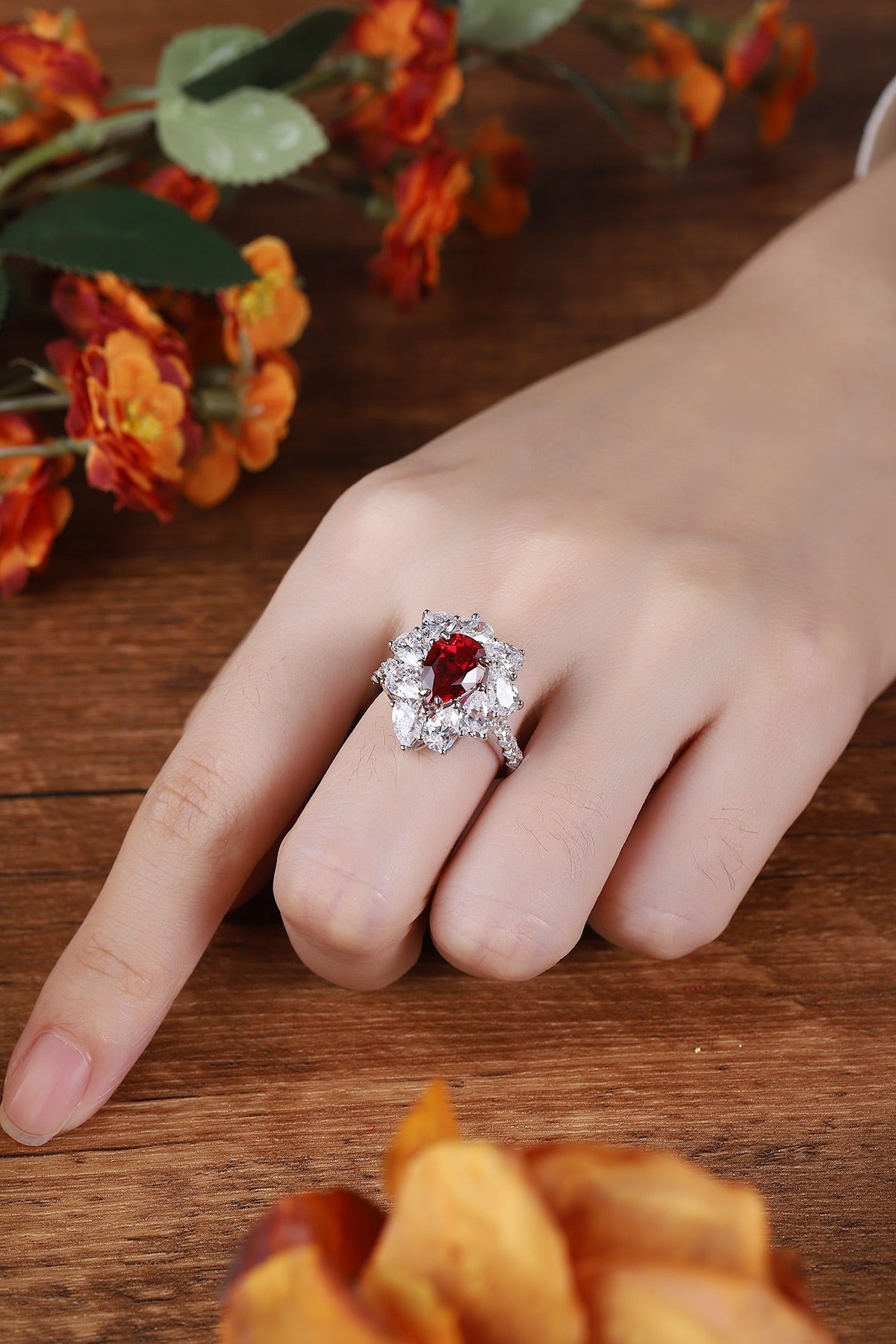 Sterling Silver Lab-Grown Ruby Ring A – JRURR1226Y