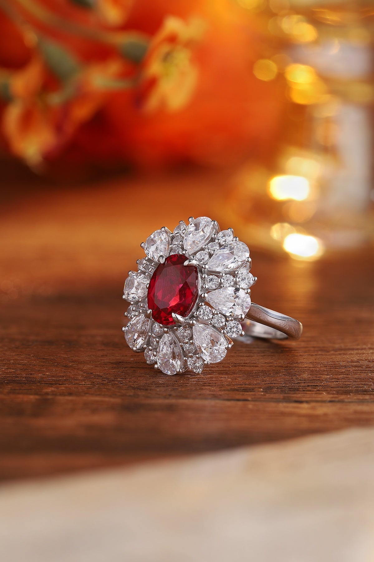Sterling Silver Lab-Grown Ruby Ring A – JRURR195Y