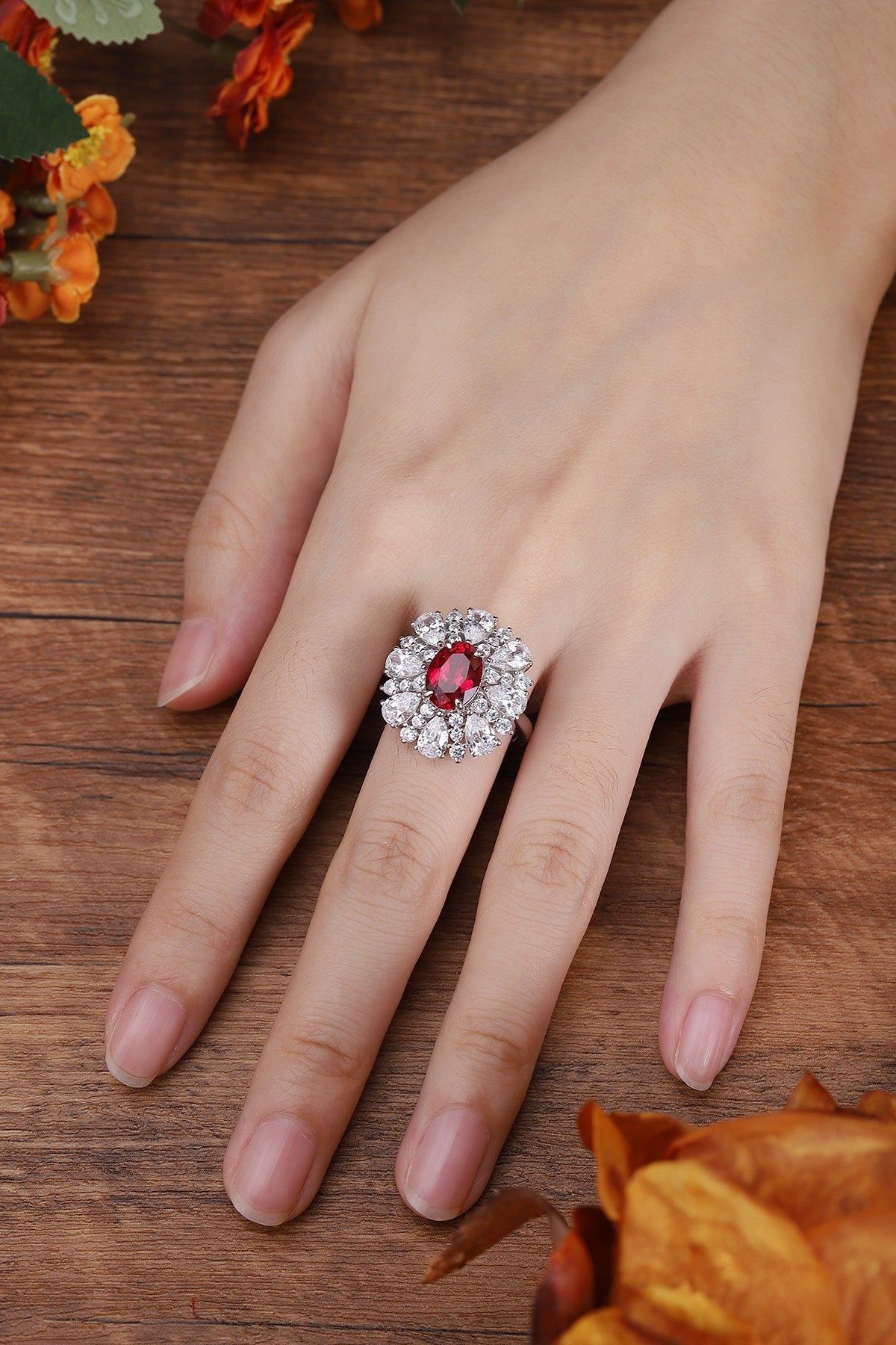 Sterling Silver Lab-Grown Ruby Ring A – JRURR195Y