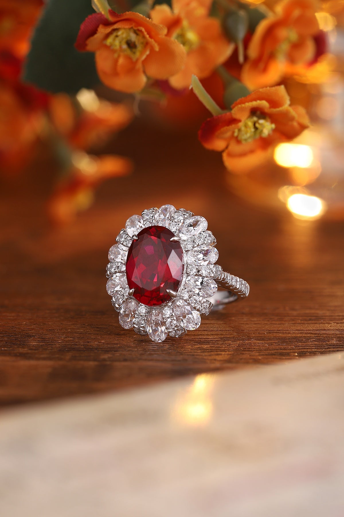 Sterling Silver Lab-Grown Ruby Ring A – JRURR191Y