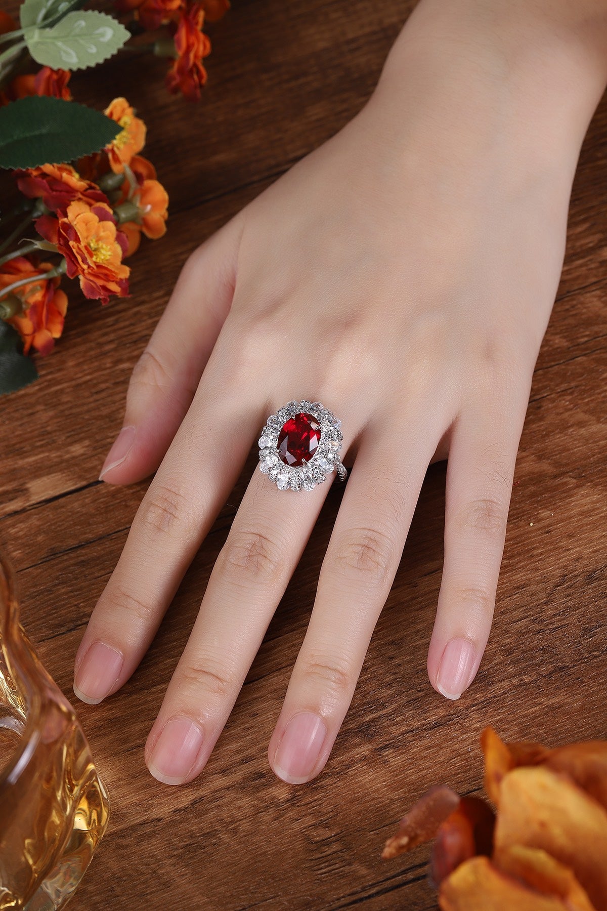 Sterling Silver Lab-Grown Ruby Ring A – JRURR191Y