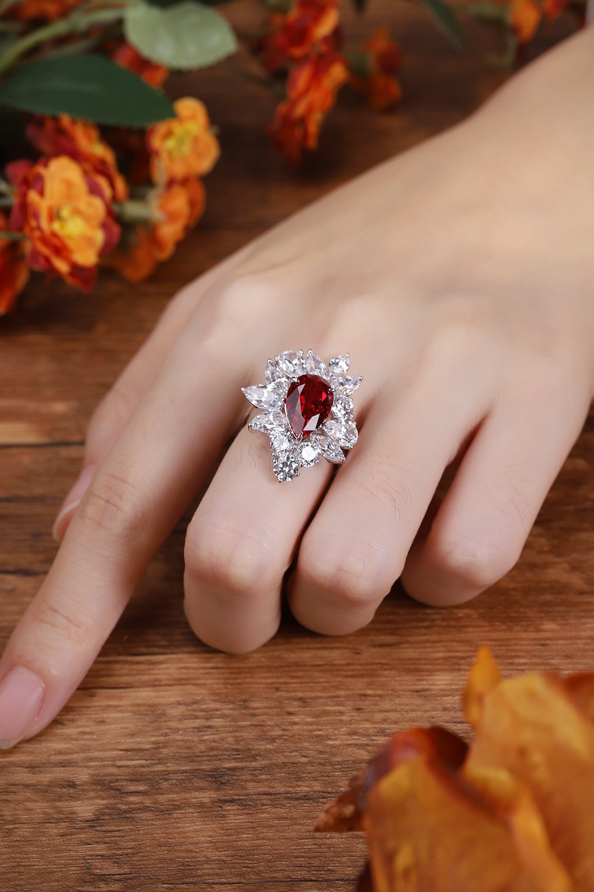 Sterling Silver Lab-Grown Ruby Ring W – JRURR140Y