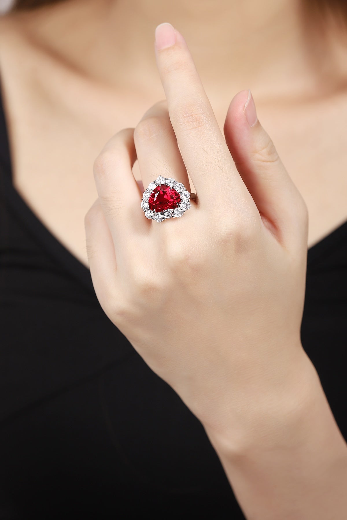 Sterling Silver Lab-Grown Ruby Ring A – JRURR141Y