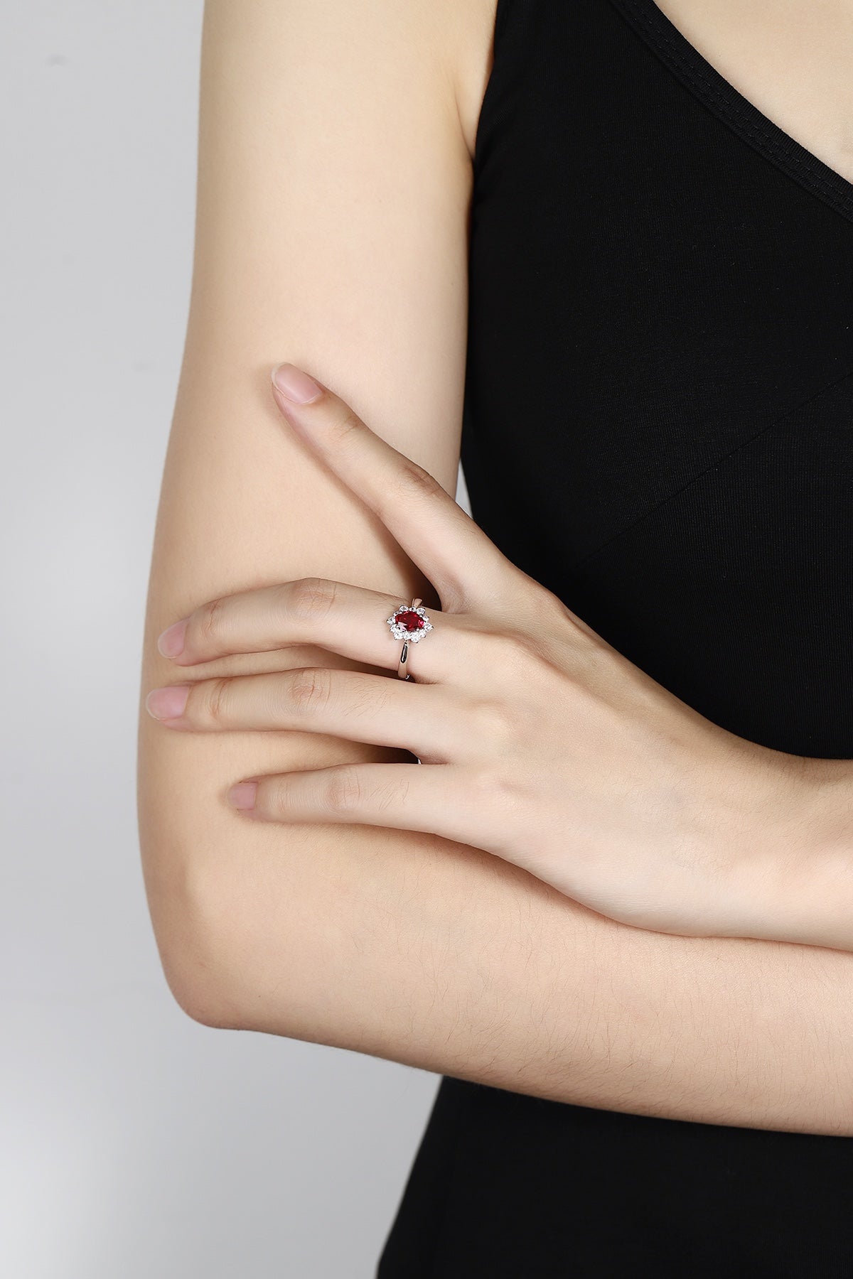 Sterling Silver Lab-Grown Ruby Ring A – JRURR214Y-B