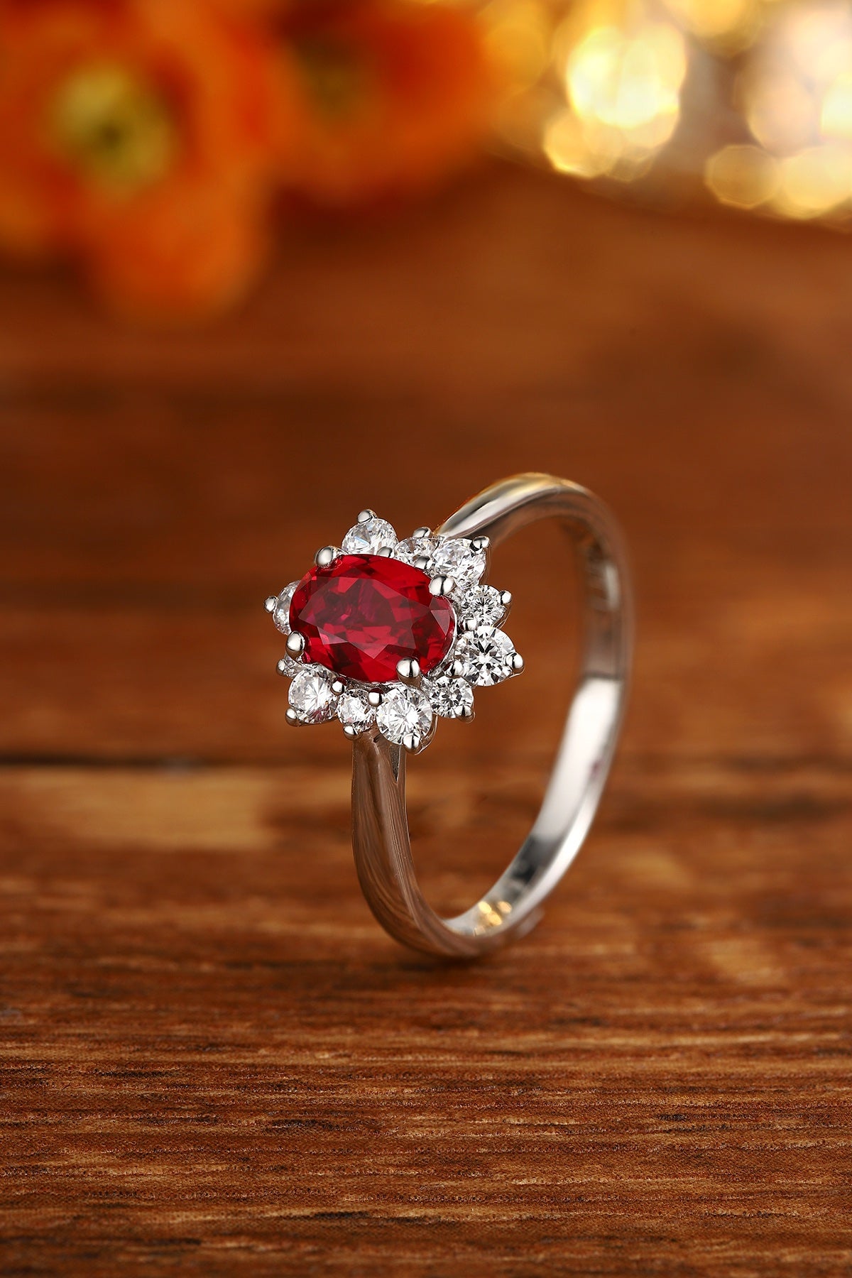 Sterling Silver Lab-Grown Ruby Ring A – JRURR214Y-B