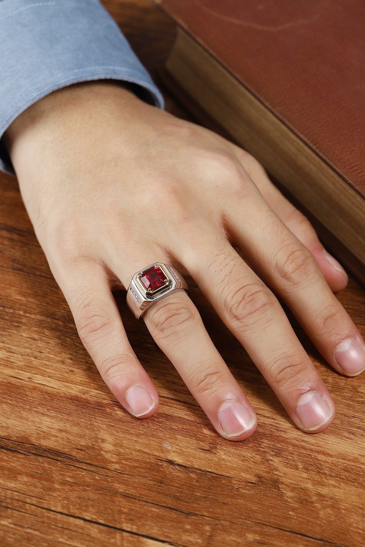Sterling Silver Lab-Grown Ruby Ring A – JRURR029Y