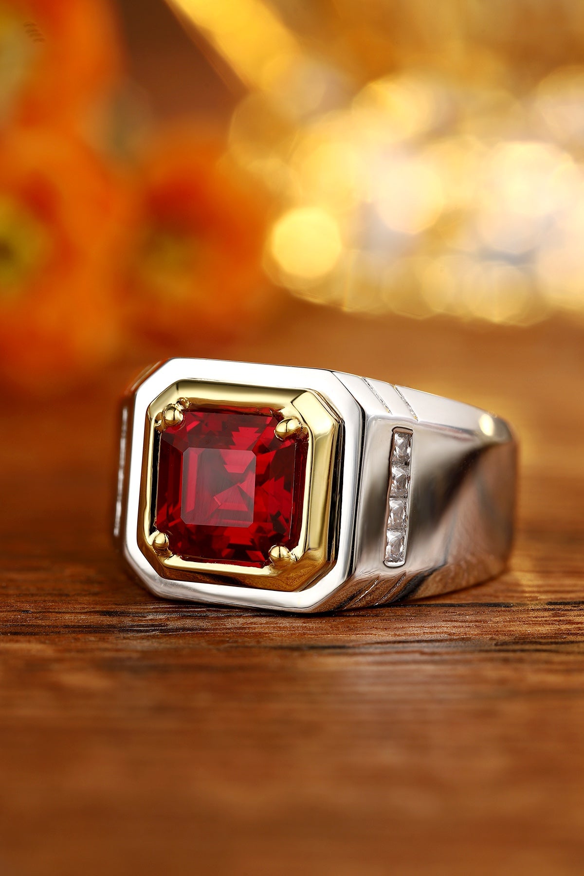 Sterling Silver Lab-Grown Ruby Ring A – JRURR029Y