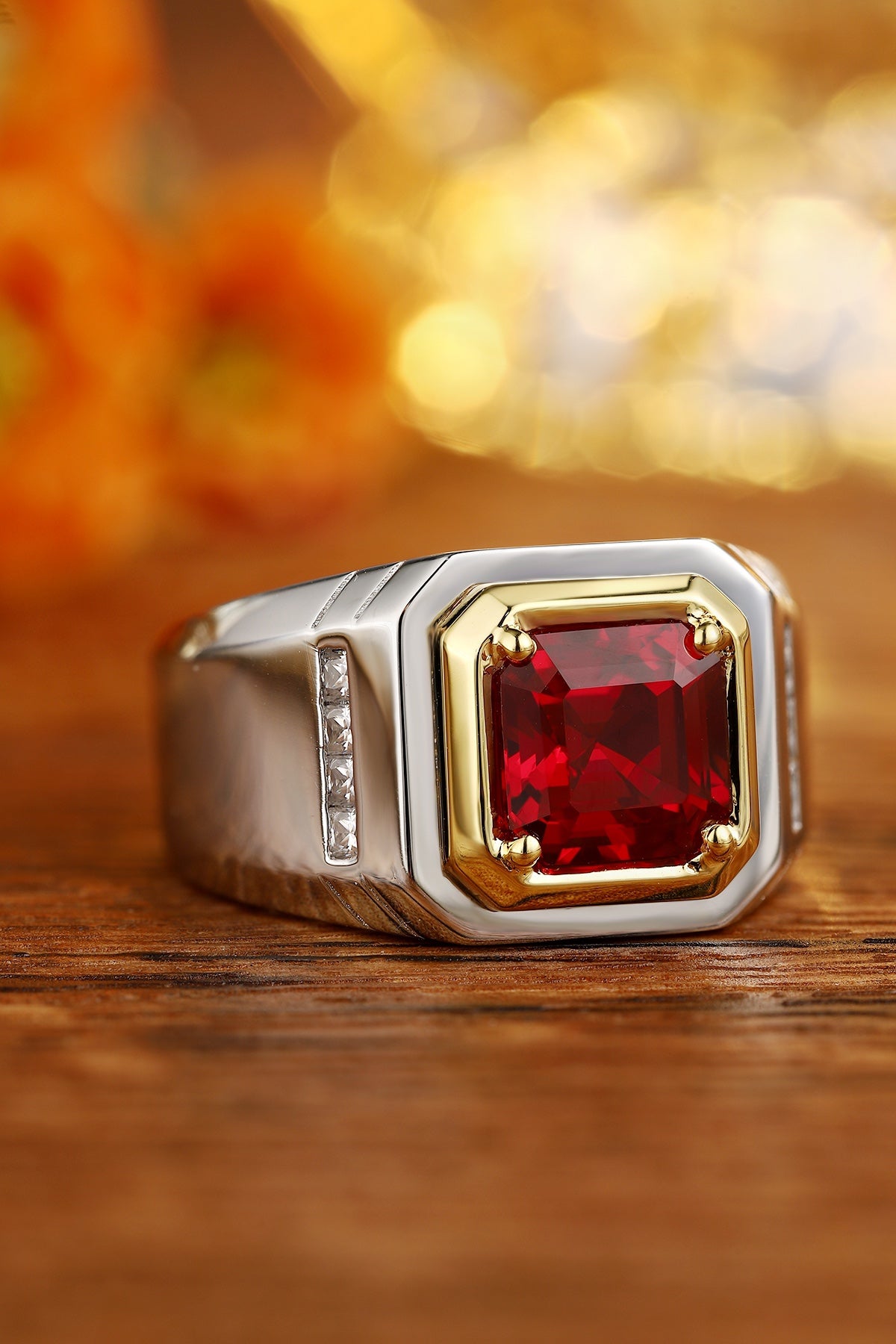 Sterling Silver Lab-Grown Ruby Ring A – JRURR029Y