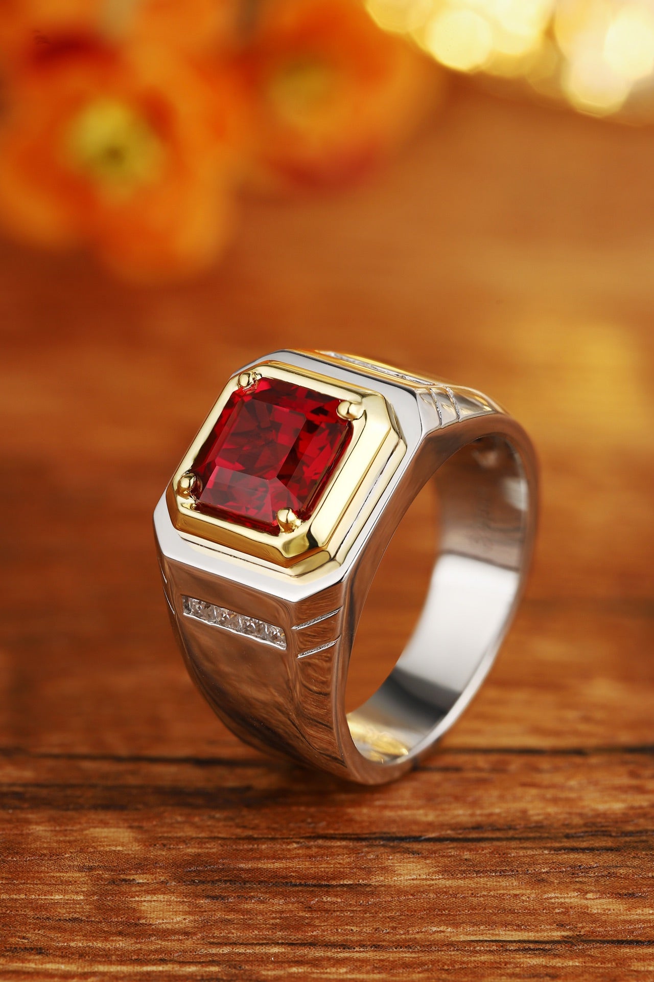 Sterling Silver Lab-Grown Ruby Ring A – JRURR029Y