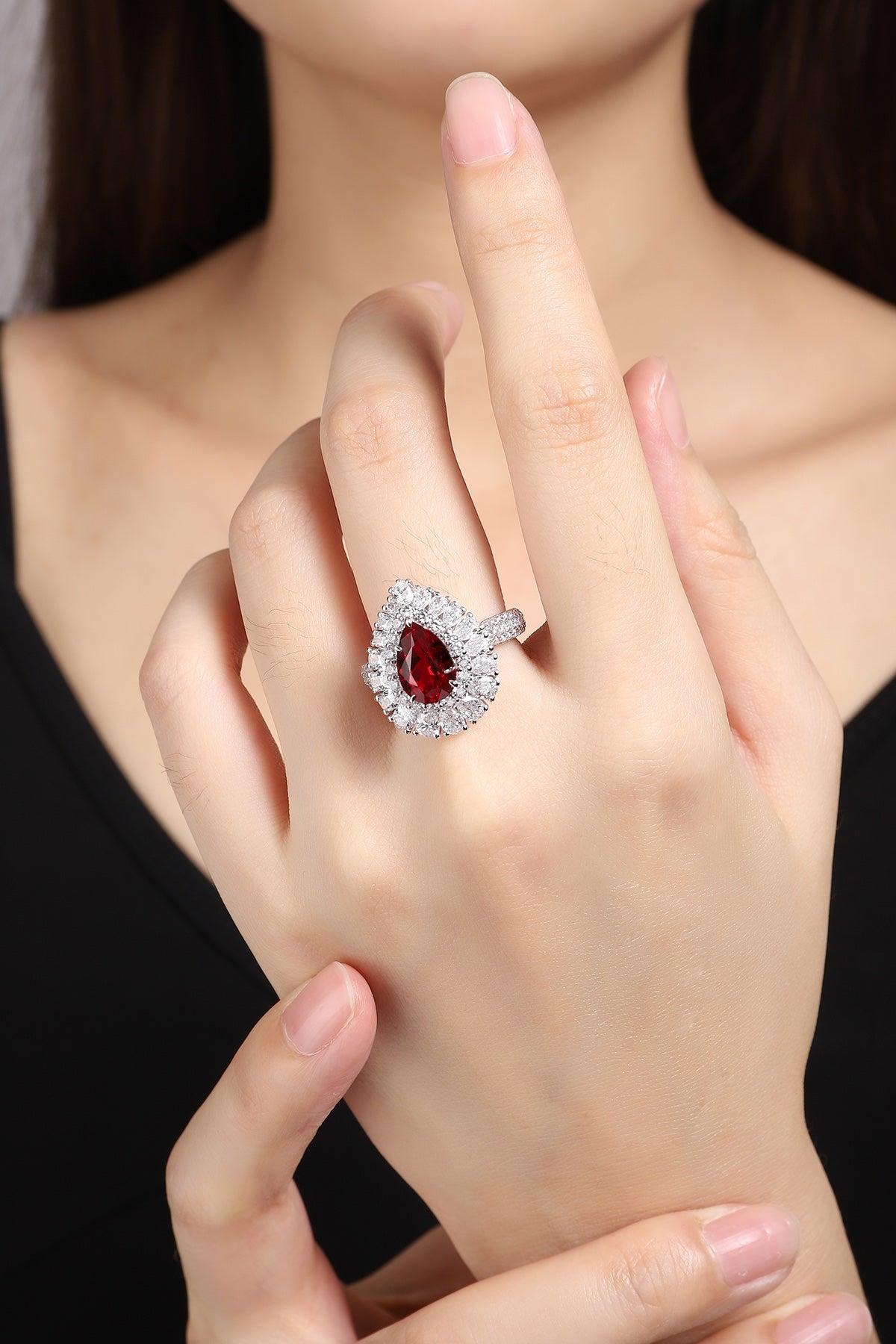 Sterling Silver Lab-Grown Ruby Ring W – JRURR1277Y