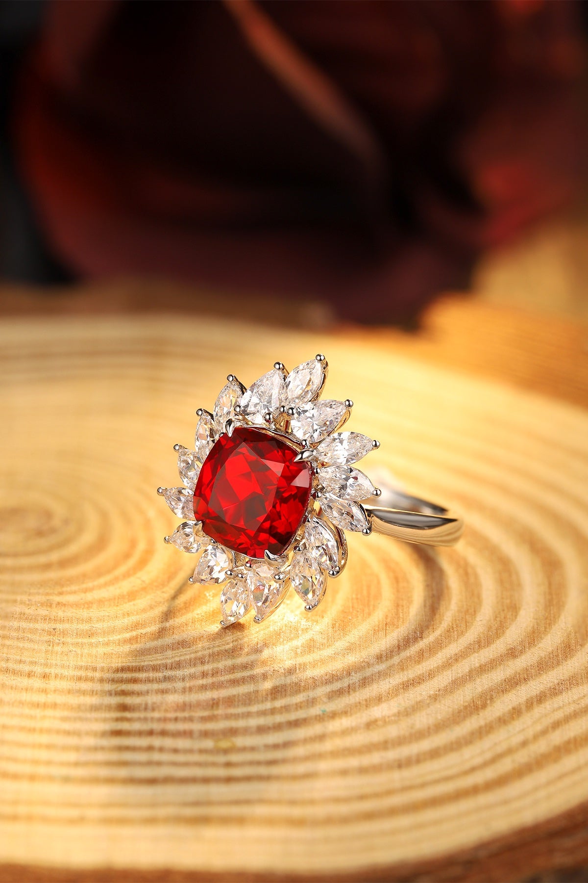 Sterling Silver Lab-Grown Ruby Ring A – JRURR187Y