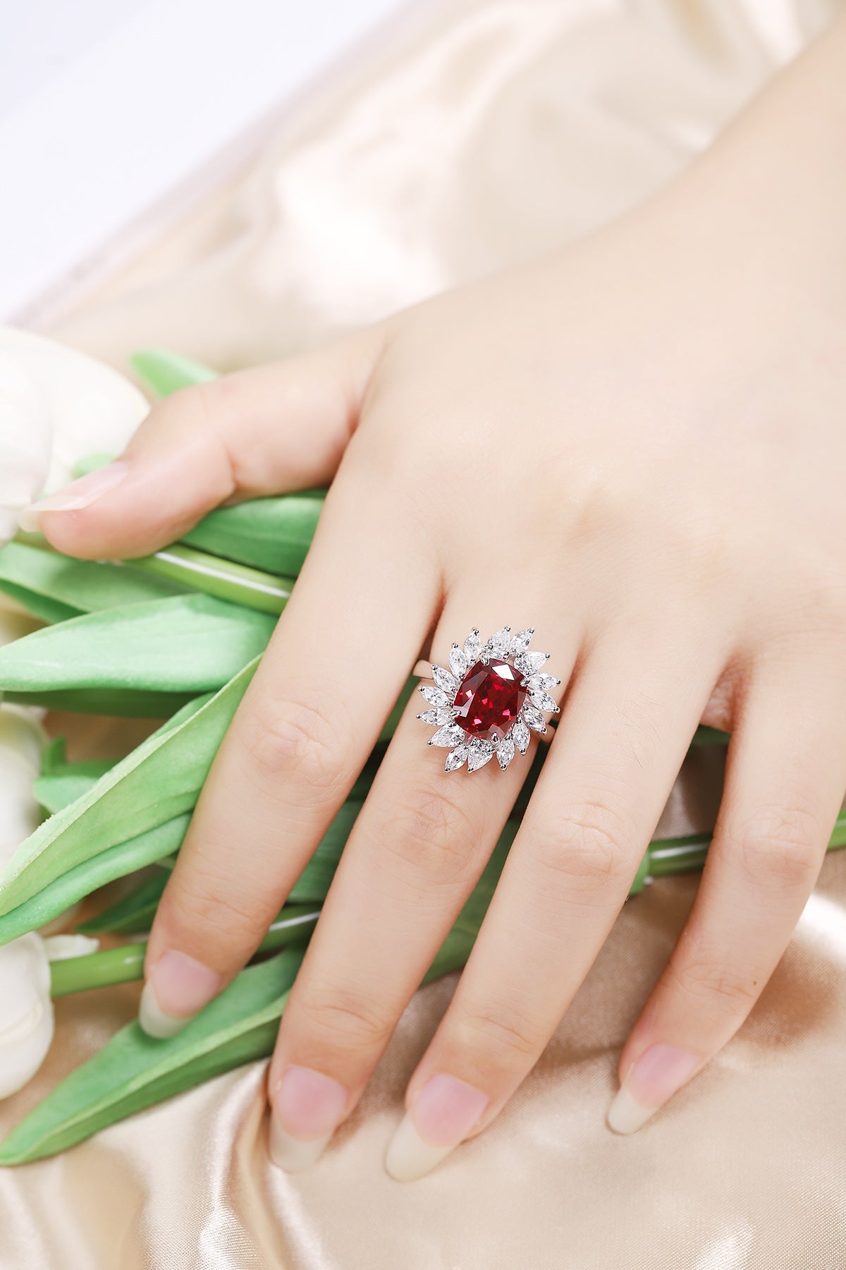 Sterling Silver Lab-Grown Ruby Ring A – JRURR187Y