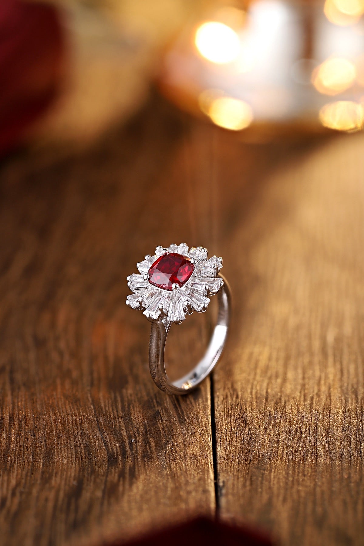 Sterling Silver Lab-Grown Ruby Ring W – JRURR92425Y