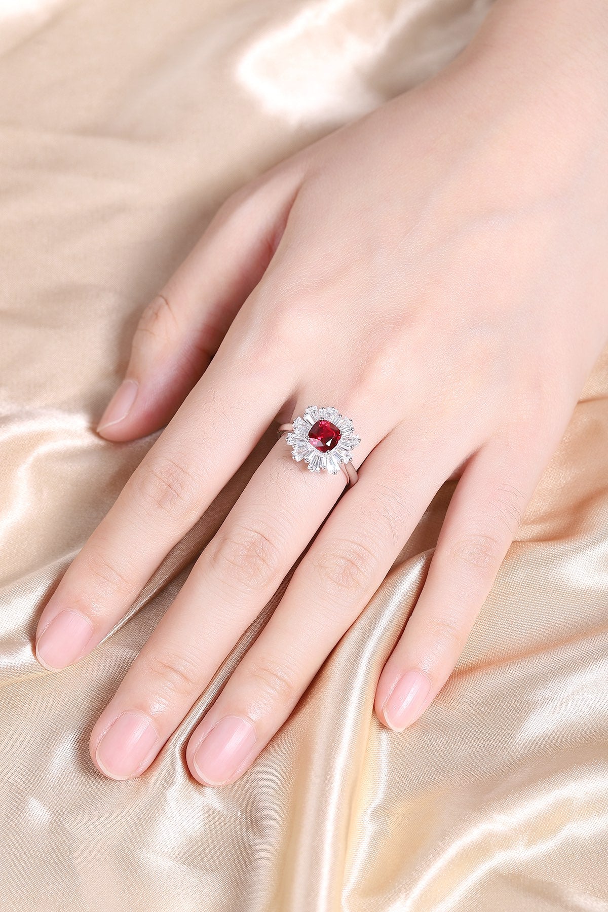 Sterling Silver Lab-Grown Ruby Ring W – JRURR92425Y