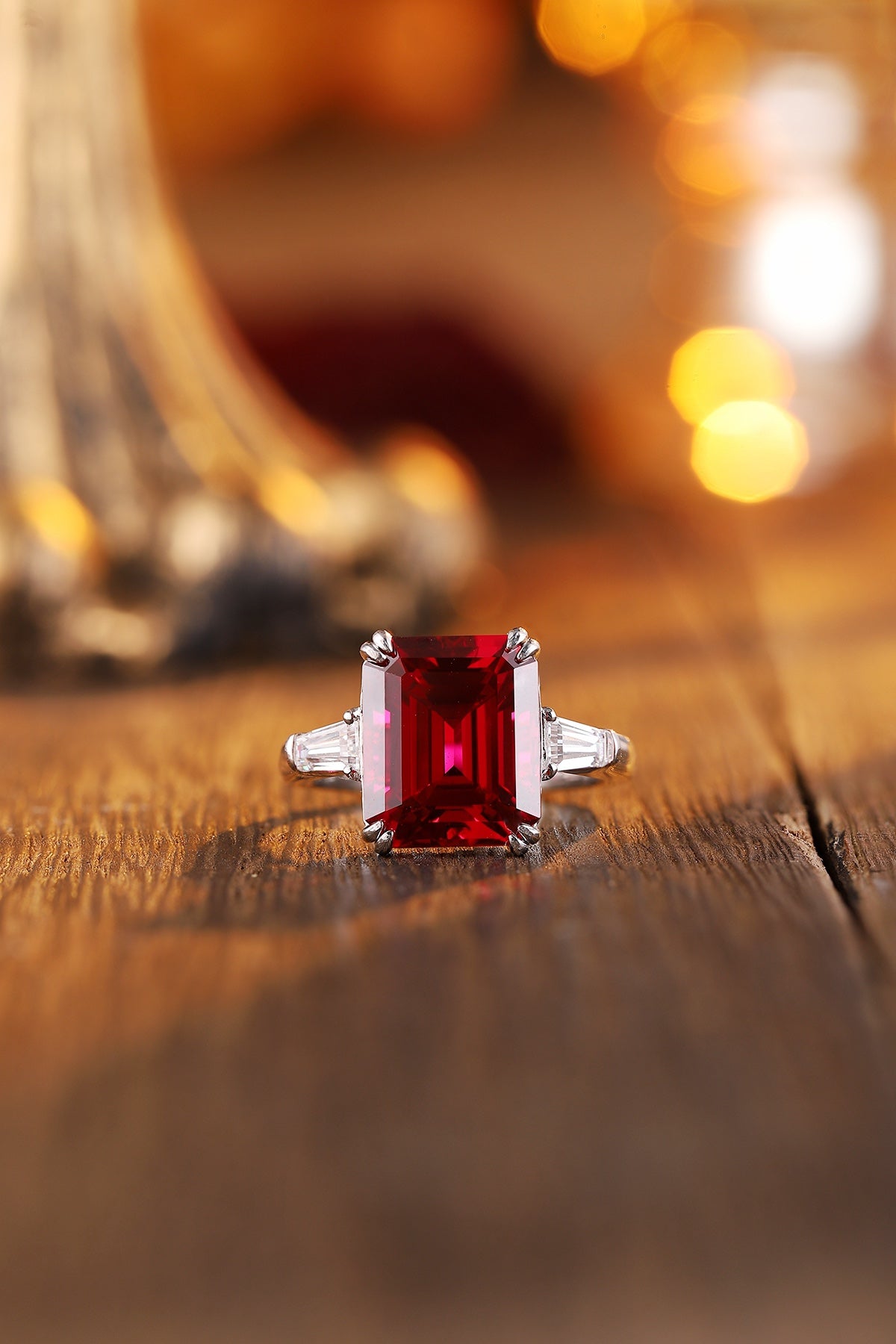 Sterling Silver Lab-Grown Ruby Ring W – JRURR1417Y
