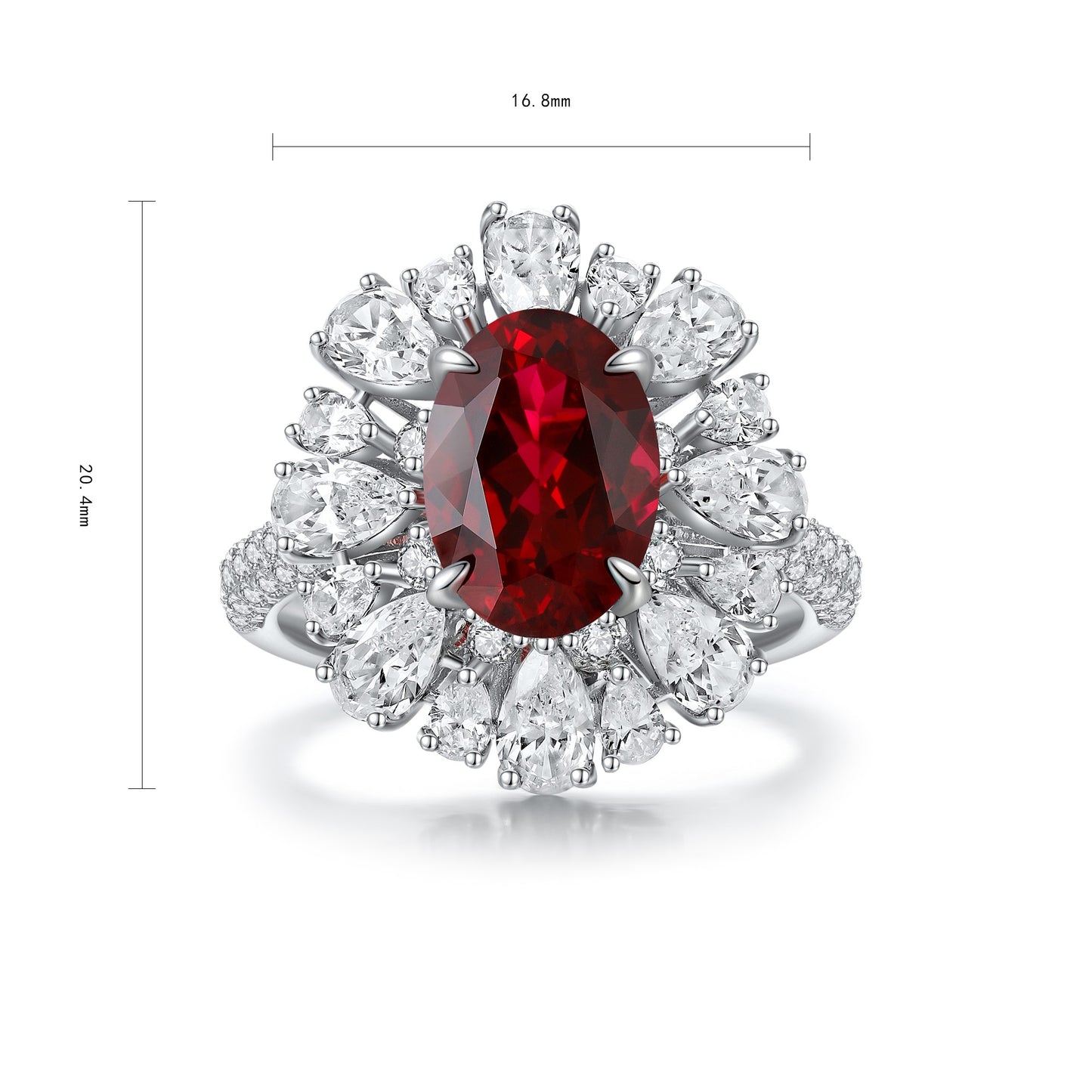 Sterling Silver Lab-Grown Ruby Ring A – JRURR1271Y