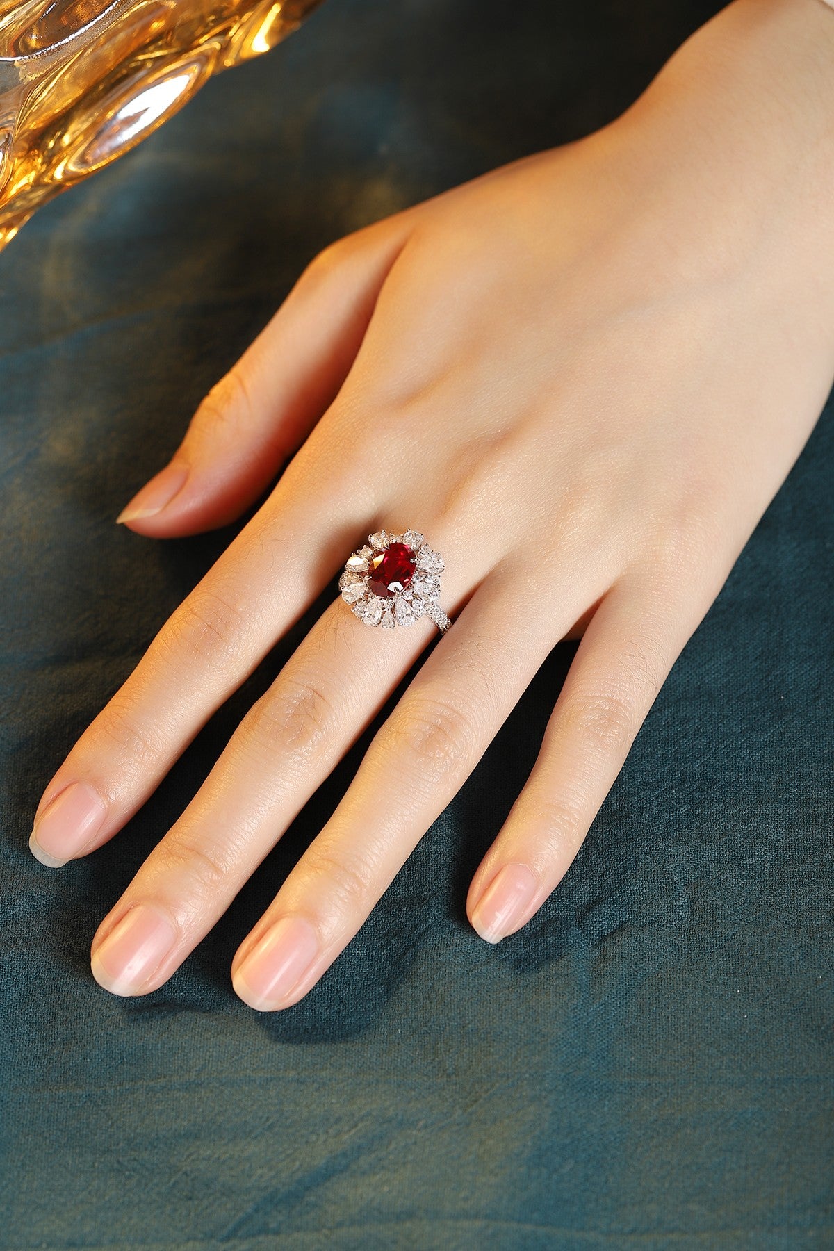 Sterling Silver Lab-Grown Ruby Ring A – JRURR1271Y
