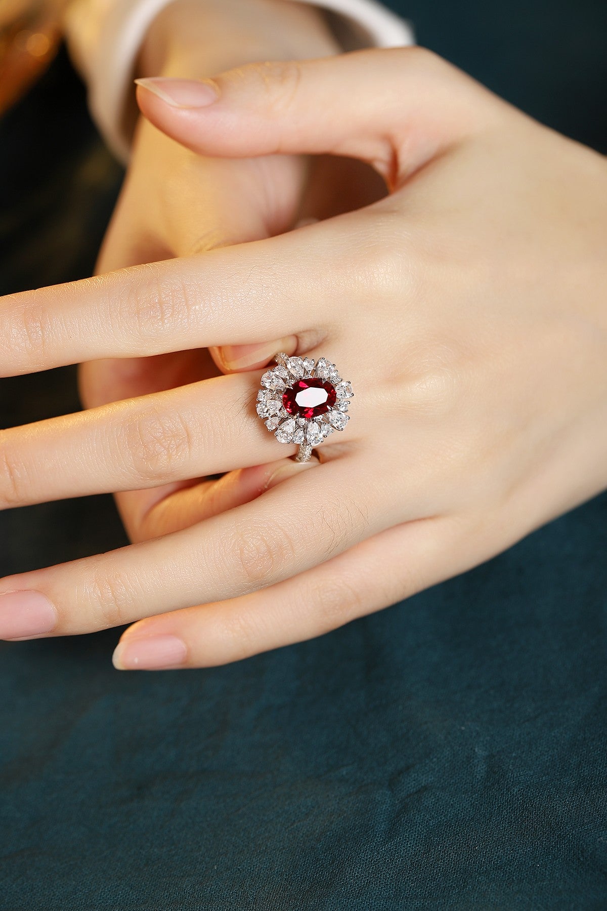 Sterling Silver Lab-Grown Ruby Ring A – JRURR1271Y