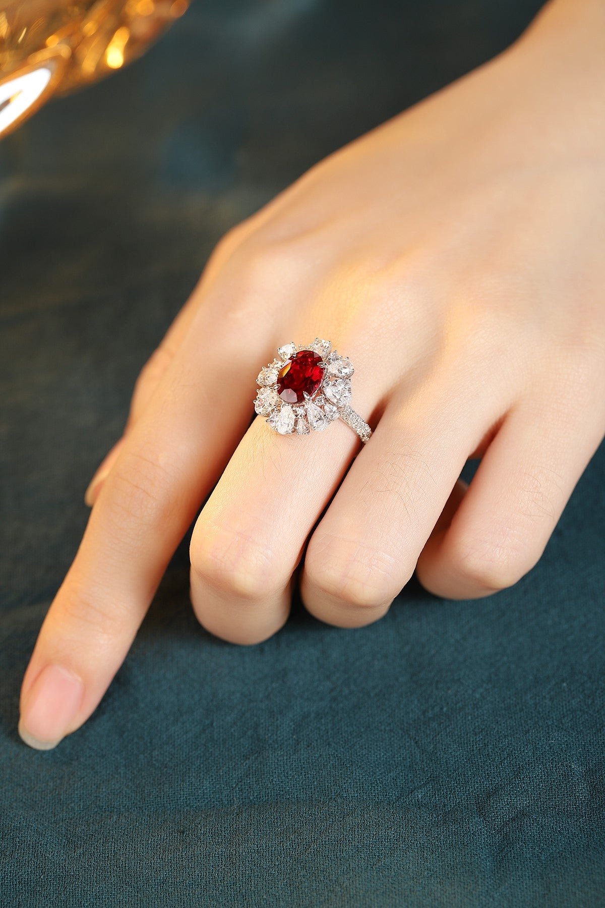 Sterling Silver Lab-Grown Ruby Ring A – JRURR1271Y