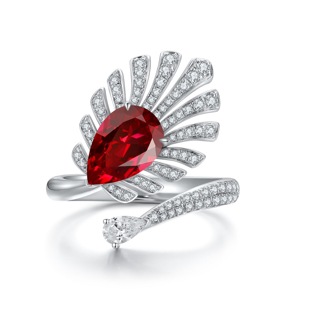 Sterling Silver Lab-Grown Ruby Ring W – JRURR1237Y