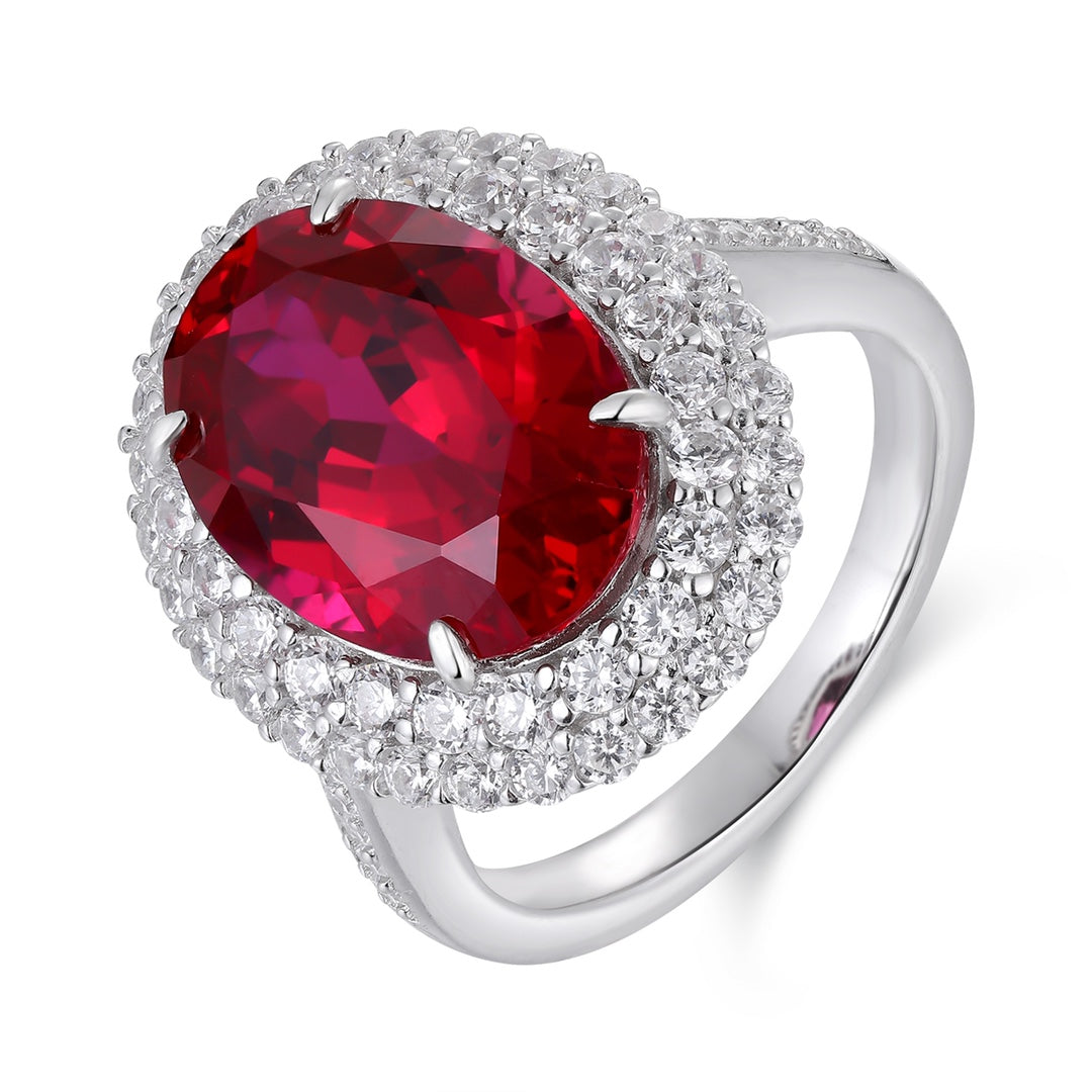 Sterling Silver Lab-Grown Ruby Ring W – JRURR489Y