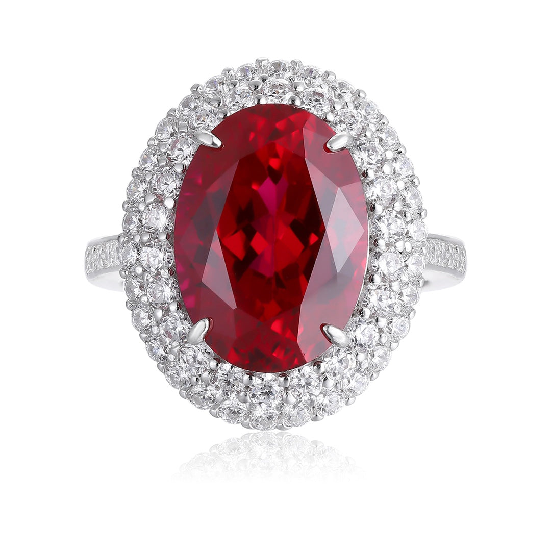 Sterling Silver Lab-Grown Ruby Ring W – JRURR489Y