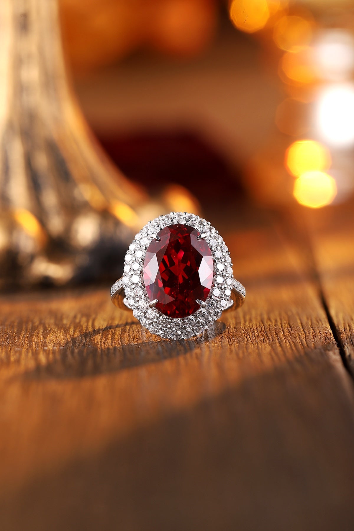 Sterling Silver Lab-Grown Ruby Ring W – JRURR489Y