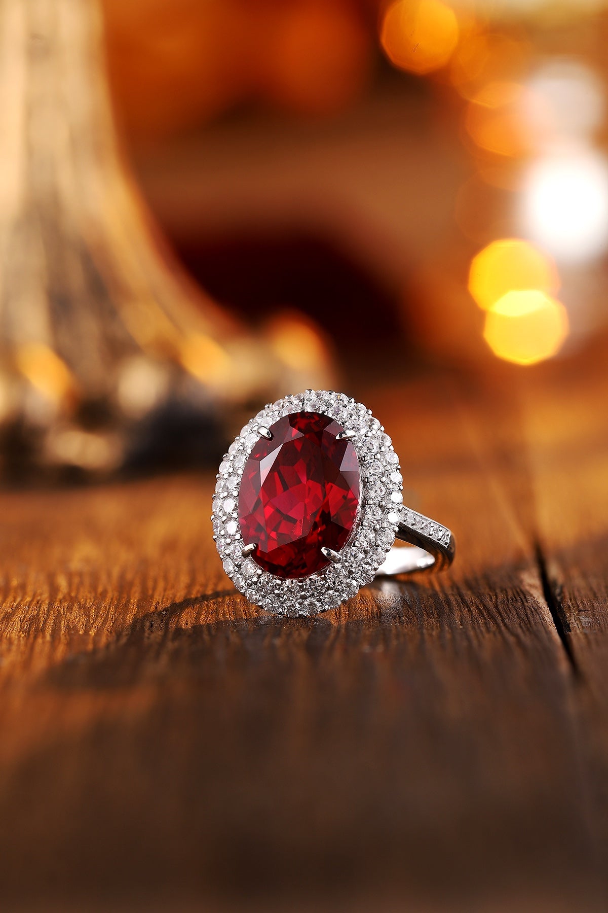 Sterling Silver Lab-Grown Ruby Ring W – JRURR489Y
