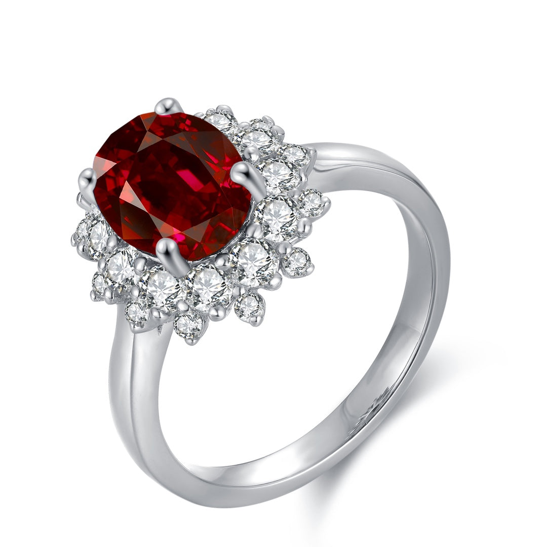 Sterling Silver Lab-Grown Ruby Ring W – JRURR268Y