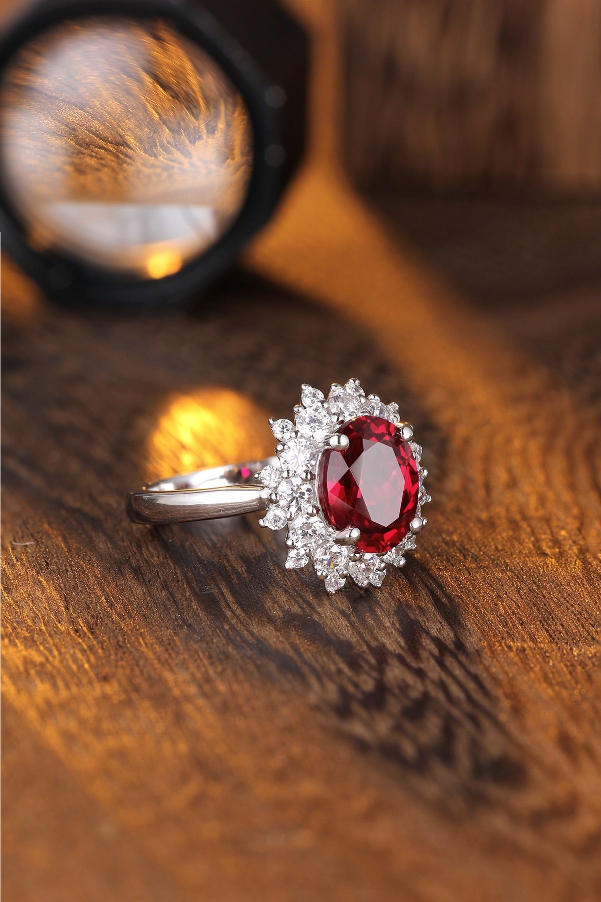 Sterling Silver Lab-Grown Ruby Ring W – JRURR268Y